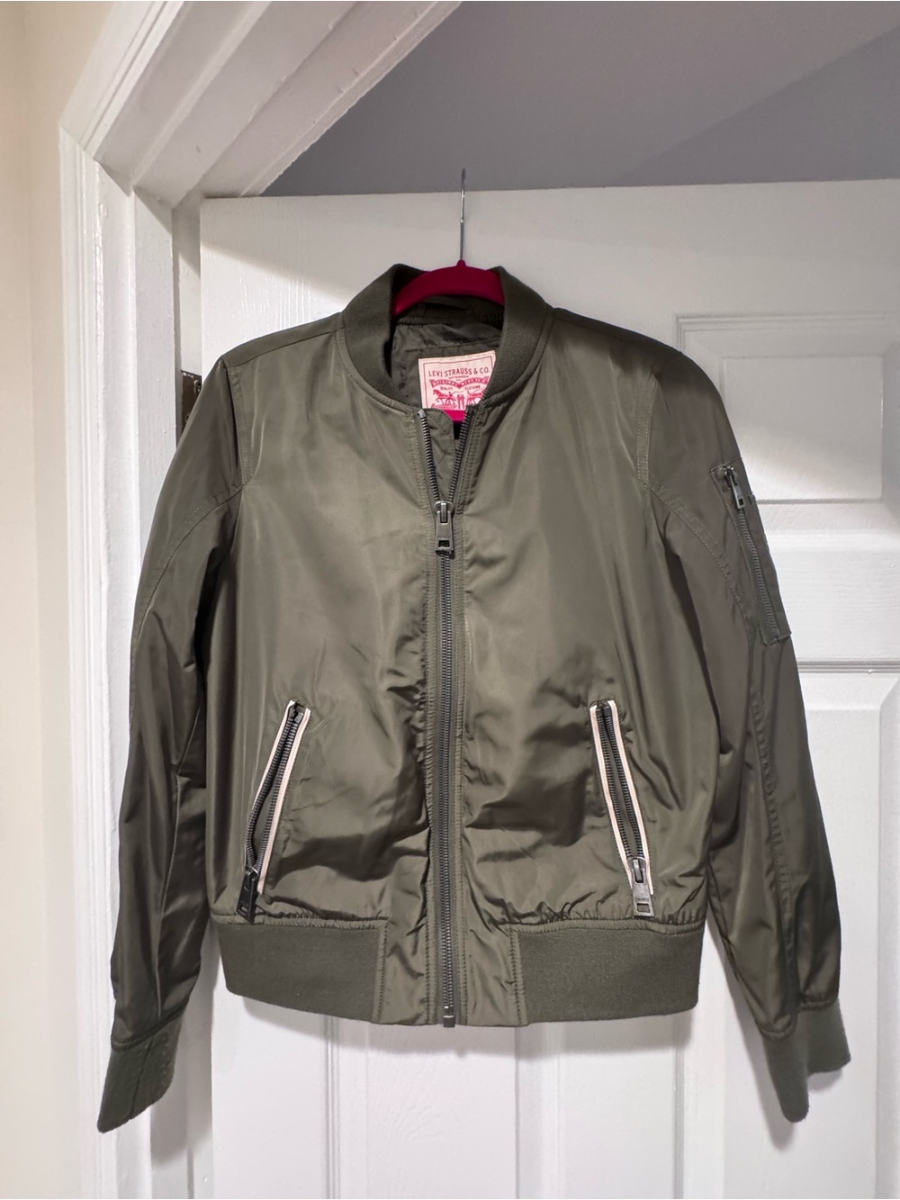 Levi's Olive Bomber Jacket with Zip Pockets